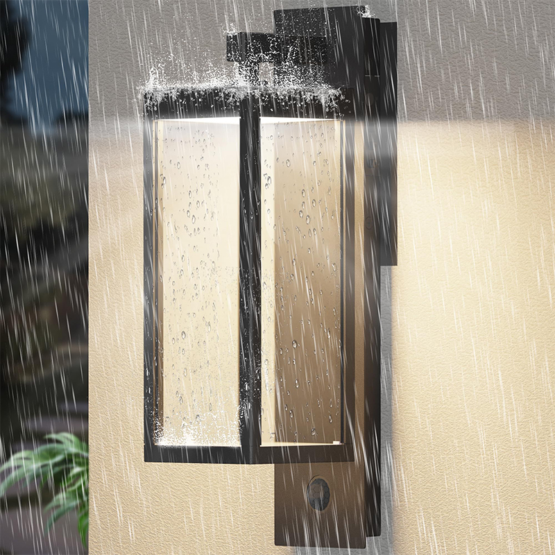 Applique murale d'extérieur du crépuscule à l'aube avec LED intégrée, 3 modes réglables, tout en aluminium étanche IP65 – Luminaire extérieur pour porche, garage, porte d'entrée, maison